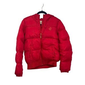 South Pole Red‎ Puffer Jacket Womens XL Hooded Full Zip Winter Coat
